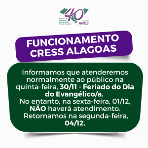 Funcionamento do CRESS Alagoas