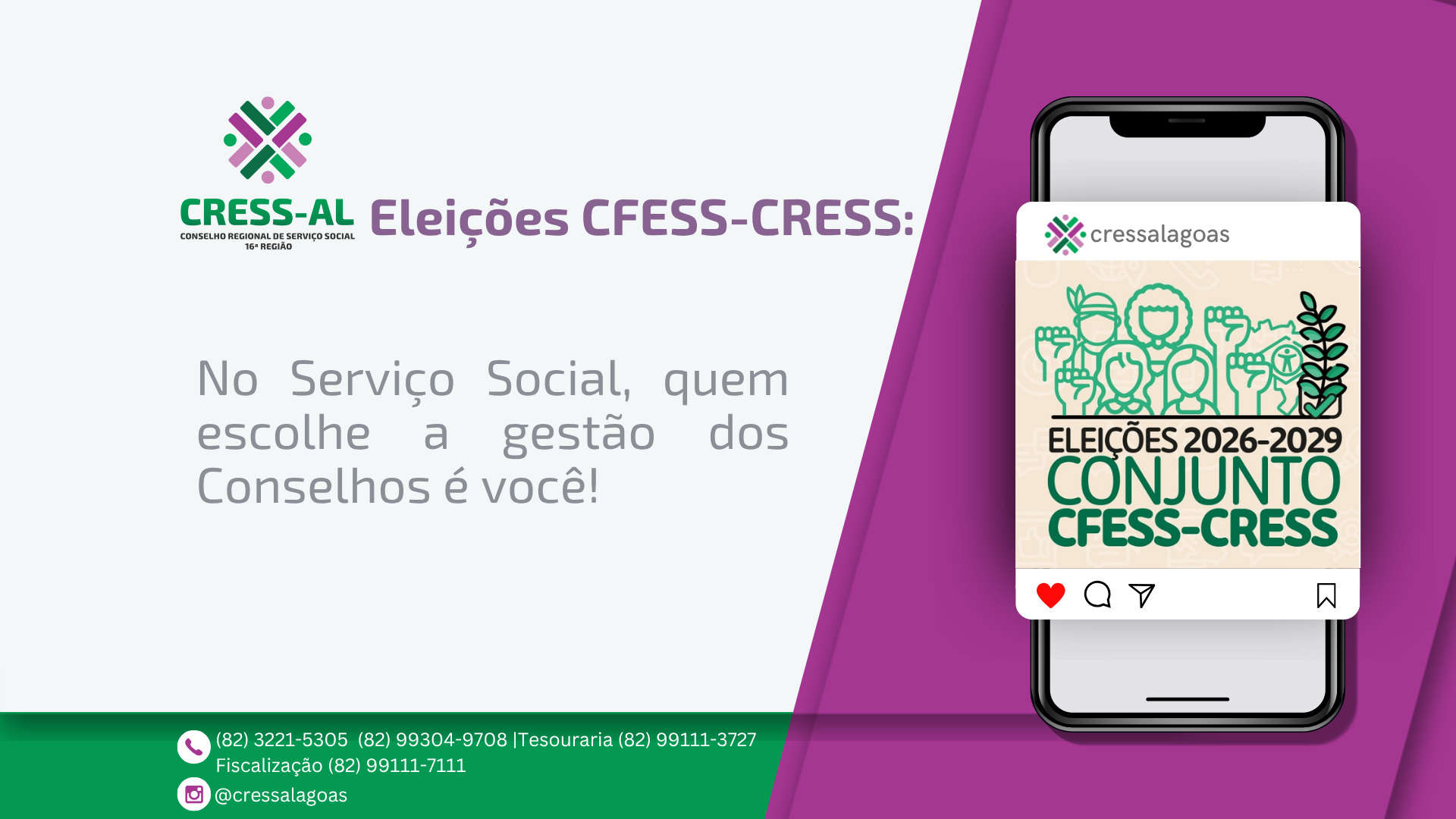 Eleições 2026-2029: no serviço social quem escolhe a gestão dos conselhos é você!