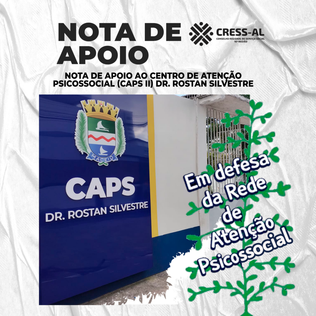 Cress - Nota de Apoio ao Centro de Atenção Psicossocial (CAPS II) Dr ...
