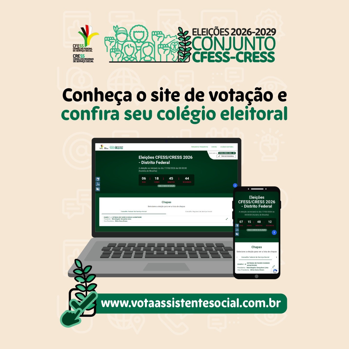 Assistente social, você já conferiu seu colégio eleitoral no site das Eleições CFESS-CRESS?