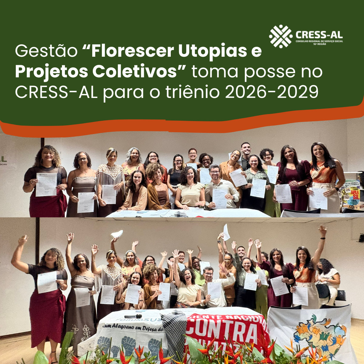 Gestão “Florescer utopias e projetos coletivos” toma posse no CRESS-AL para o triênio 2026-2029
