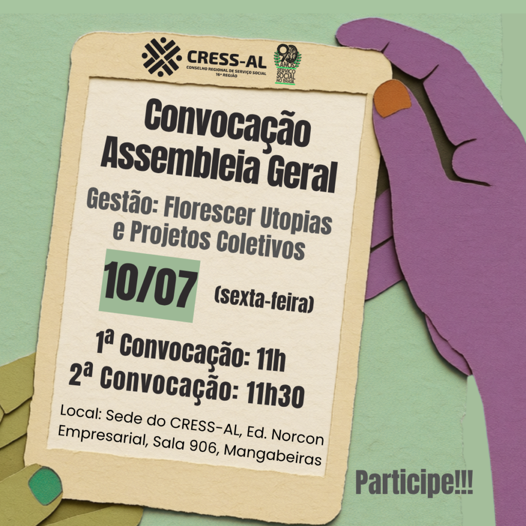 CRESS Alagoas convoca Assembleia Geral Ordinária!